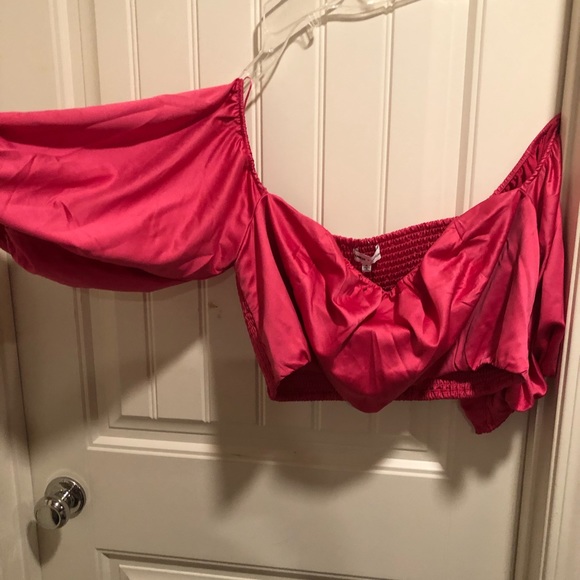 EXPRESS x Ladygang Hot Pink Chiffon Top- NWT - Picture 15 of 16